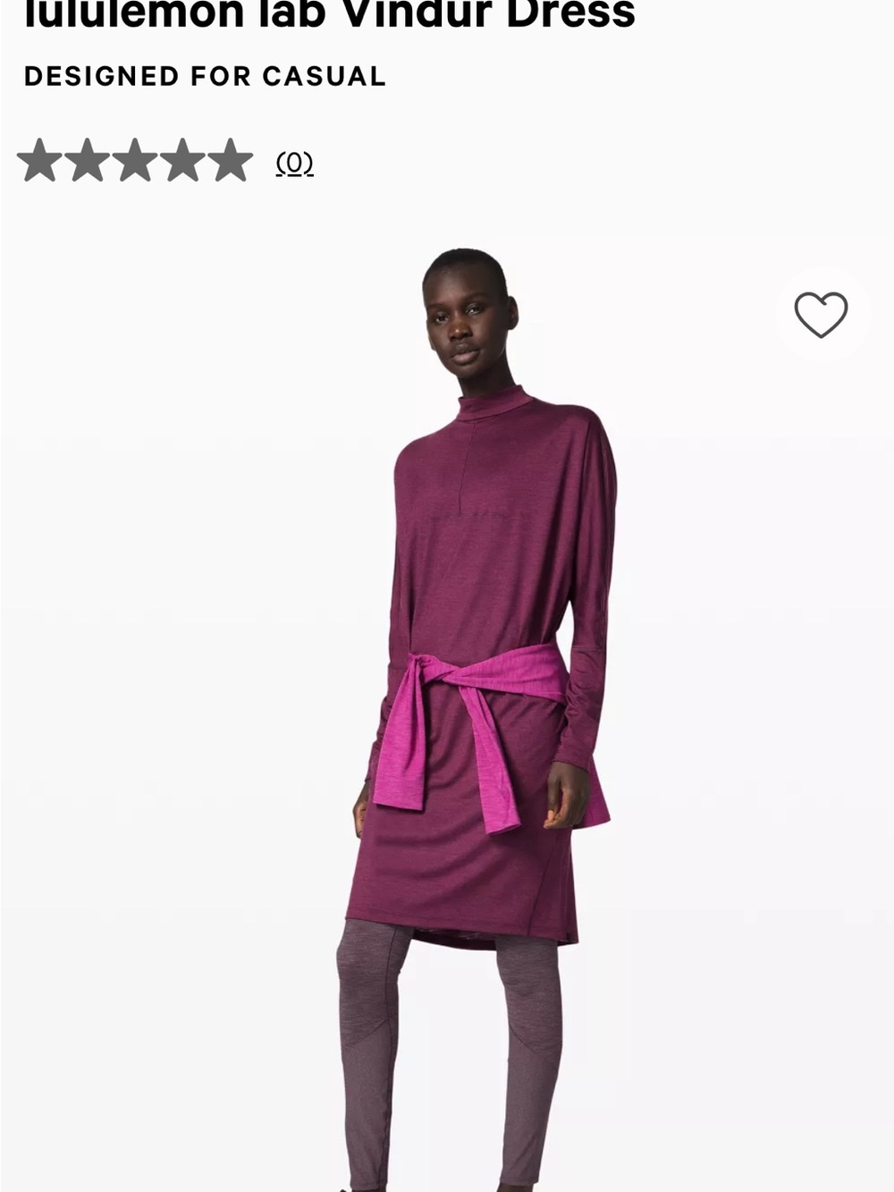 lululemon lab Vindur Dress in the colorway Black Cherry / Deep Fuchsia.